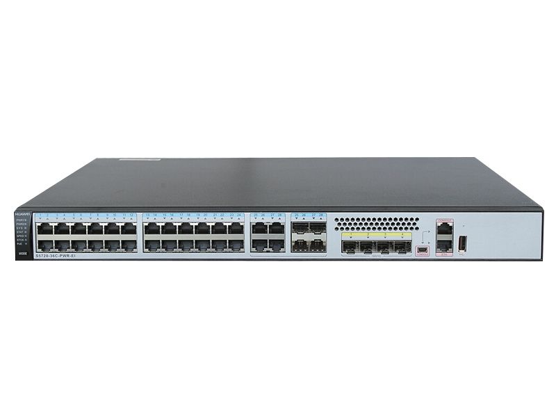 S5720-36C-PWR-EI-AC, Huawei S5720 Switch, 28xGE PoE+/4x10GE SFP/500W AC