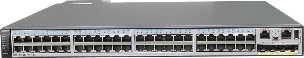S5720-56C-PWR-EI-AC1, Huawei S5720 Switch, 48xGE PoE+/4x10GE SFP+/1150W AC PSU
