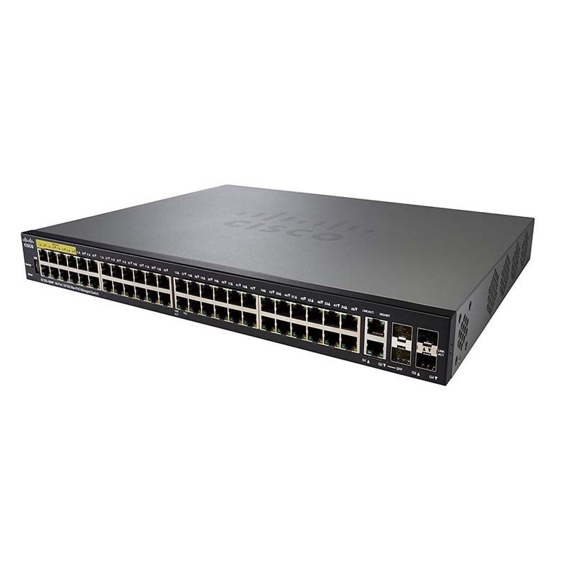 SF350-48P, Cisco SF350 Switch, 48x10/100 PoE+, 382W PoE Budget, 4 Combo/SFP Ports