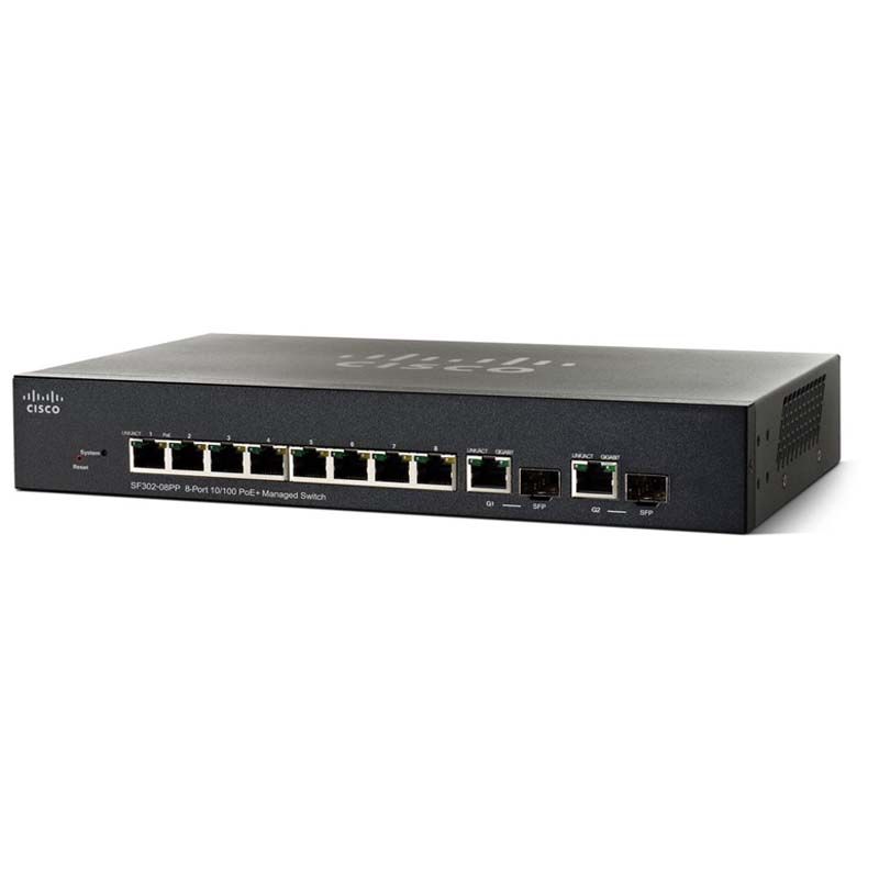 SF352-08MP, Cisco SF350 Switch, 8xFE PoE/2xGE Combo/128W PoE