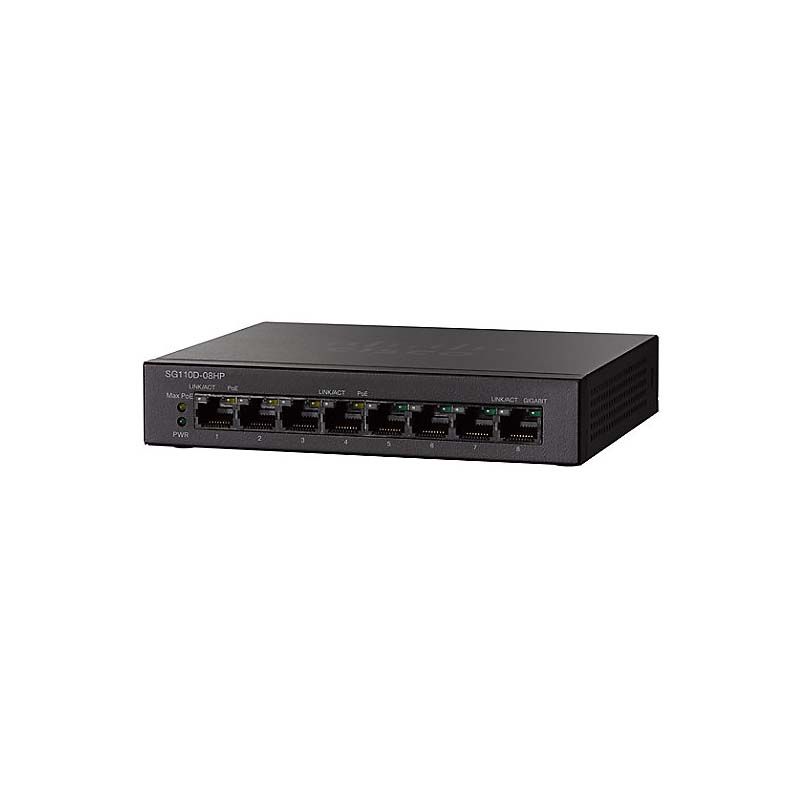 SG110D-08HP, Cisco SG110D-08HP Switch, 8xGE PoE/Unmanaged/Plug and Play