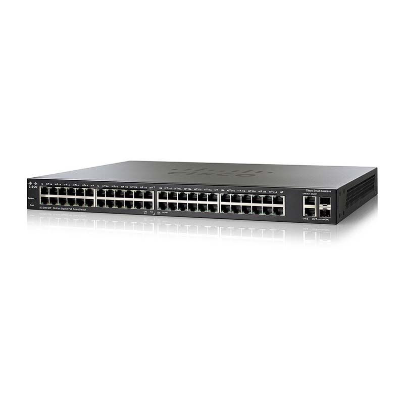 SG200-50P, Cisco SG200 Switch, 48xGE/2xmini-GBIC/24xPoE 180W