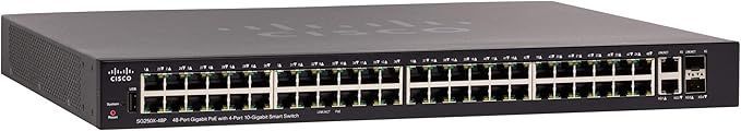 Cisco SG250X-48P Smart Switch, 48-Port Gigabit PoE+ with 4-Port 10-Gigabit Uplinks