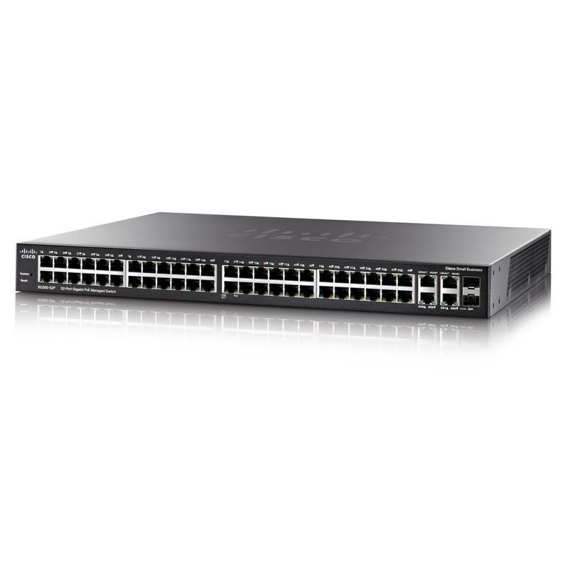 SG350-52P, Cisco SG350 Series Switch, 48x1G RJ45/4xSFP Combo ports