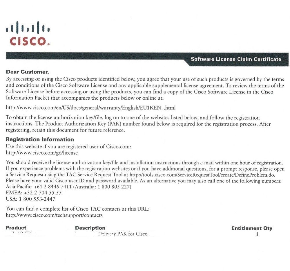 SL-4350-UC-K9, Cisco ISR 4350 License, Unified Comms/ISR 4350 Series/Single License
