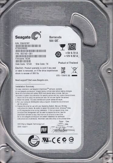 Seagate Barracuda 7200.14 500GB 7200RPM SATA 6Gb/s 3.5" Internal HDD – ST500DM002-1BD142