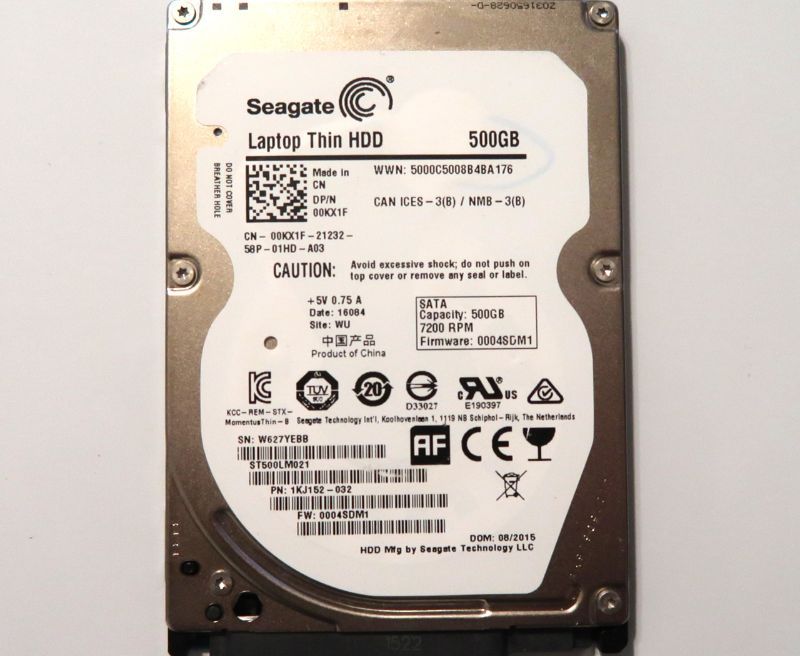 Seagate Laptop Thin HDD 500GB 7200RPM SATA 6Gb/s