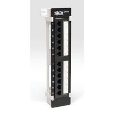 12-PORT WALL-MOUNT CAT5E PATCH PANEL, 568B, RJ45 ETHERNET, TAA - METAL FRAME -