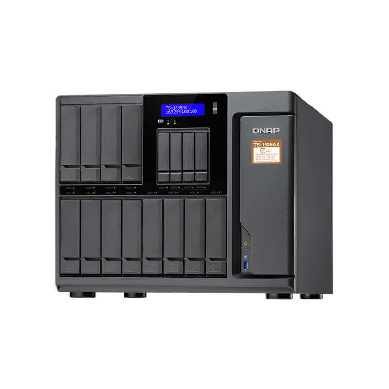 TS-1635AX-8G, QNAP TS Series NAS, 64-bit quad-core CPU/8GB DDR4 RAM/1.6 GHz