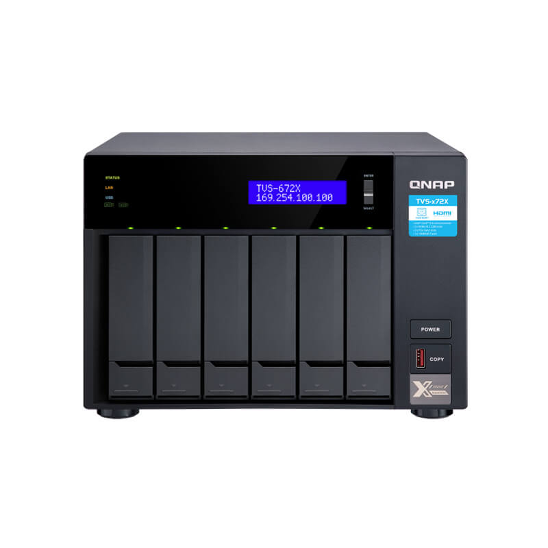 TVS-672X-i3-8G, QNAP TVS-672X NAS, Intel Core i3-8100T/8GB RAM/Quad-core 3.1GHz