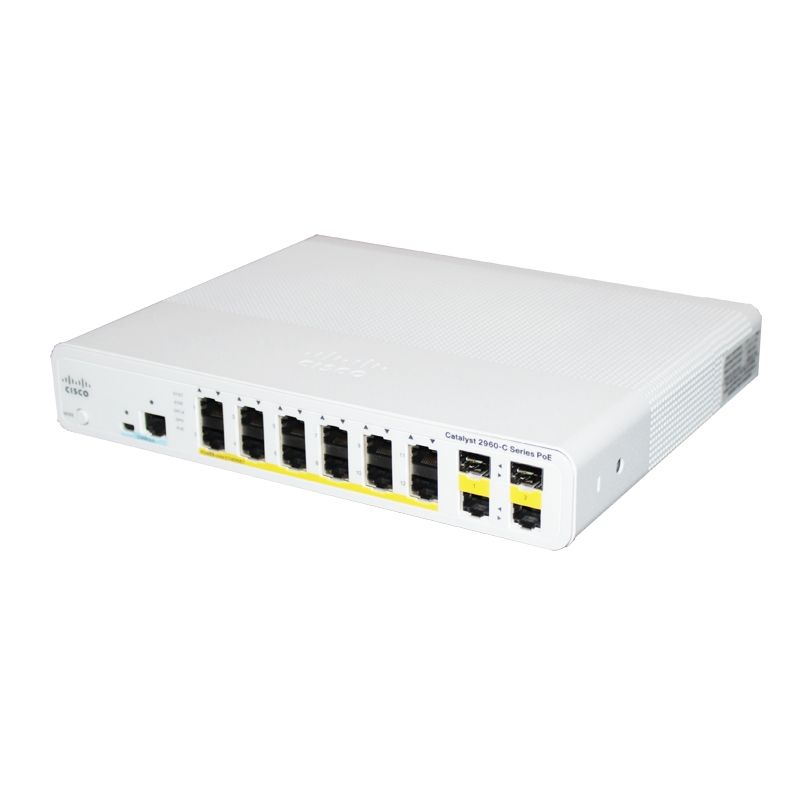 WS-C2960C-12PC-L, Cisco Catalyst 2960C Switch, 12xFE PoE/2xDual Uplink/LAN Base