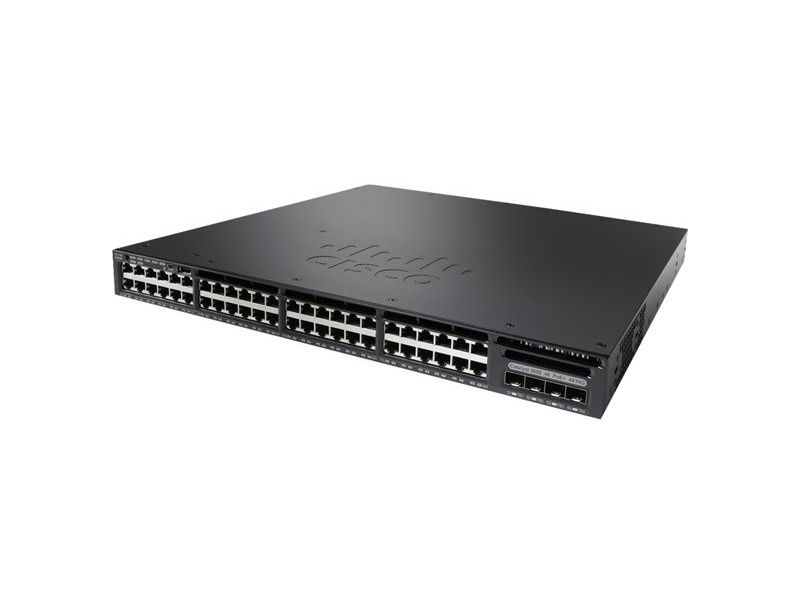 WS-C3650-48PQ-S, Cisco Catalyst 3650 Switch, 48xPoE Ports/4x10G Uplink/IP Base