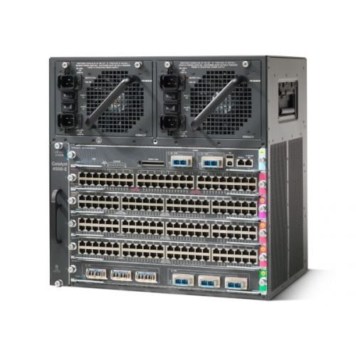 WS-C4506-E, Cisco Catalyst 4500 E-Series Switch Chassis, 6 slots, with fan, no PSU
