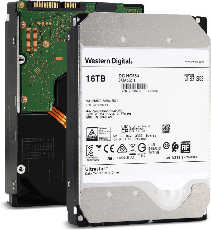 Western Digital Ultrastar DC HC550 16TB SATA 6Gb/s 3.5-Inch Data Center HDD