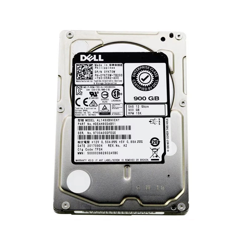 YKT0W - Dell 900GB 15000RPM SAS 12Gb/s 512n 2.5-inch Hard Drive