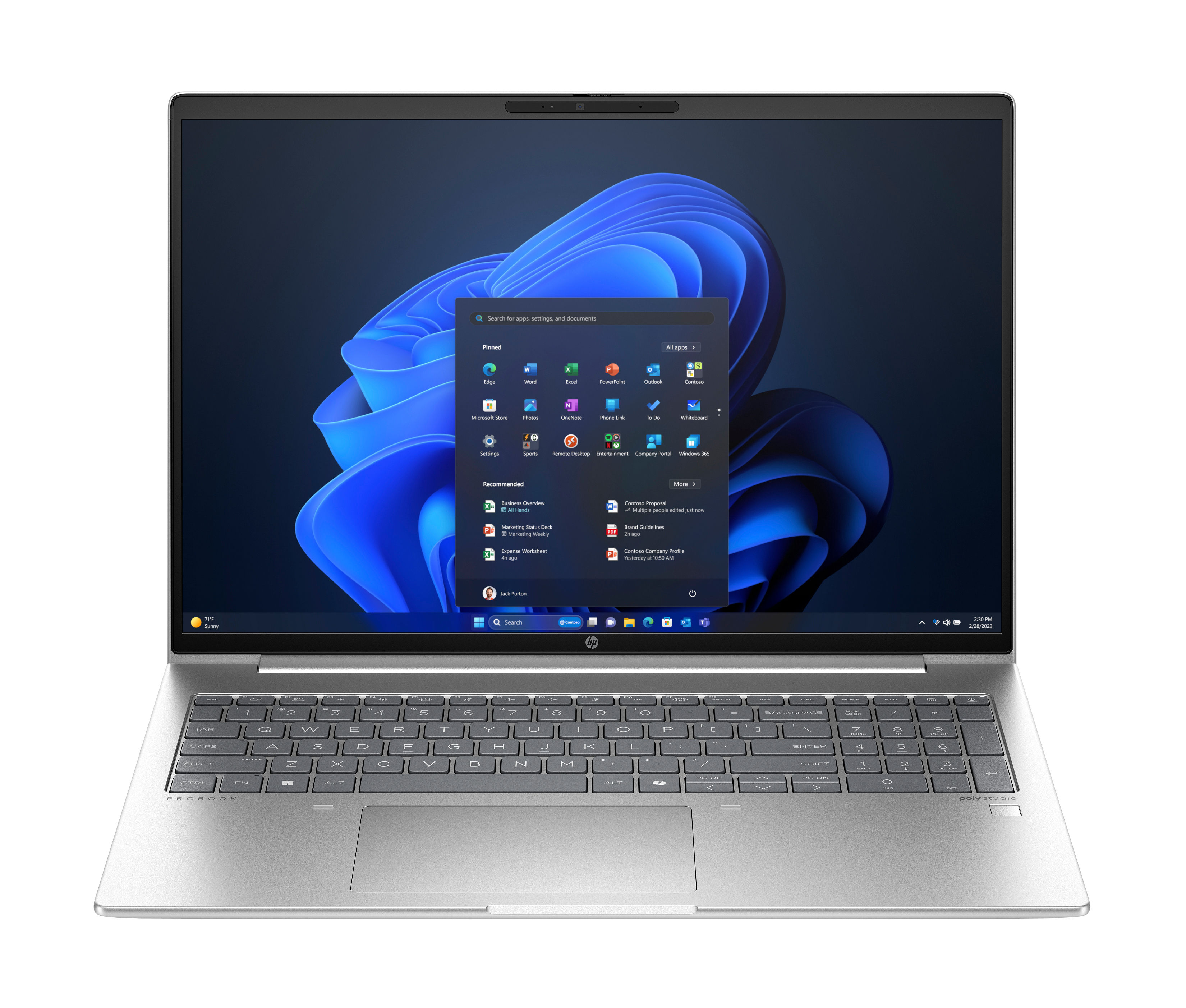 HP ProBook 460 G11 Intel Core Ultra 7 155U Laptop 40.6 cm (16") WUXGA 32 GB DDR5-SDRAM 1 TB SSD Wi-Fi 6E (802.11ax) Windows 11 Pro Silver