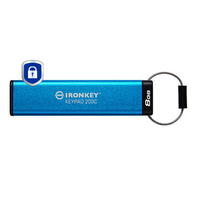 Kingston Technology IronKey 8GB USB-C Keypad 200C, FIPS 140-3 Lvl 3 (Pending) AES-256