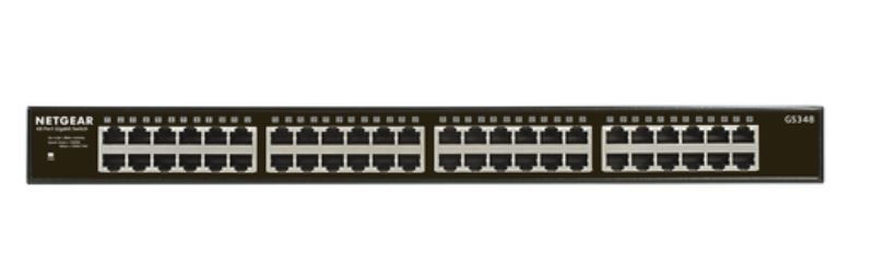 NETGEAR GS348 Unmanaged Gigabit Ethernet (10/100/1000) 1U Black