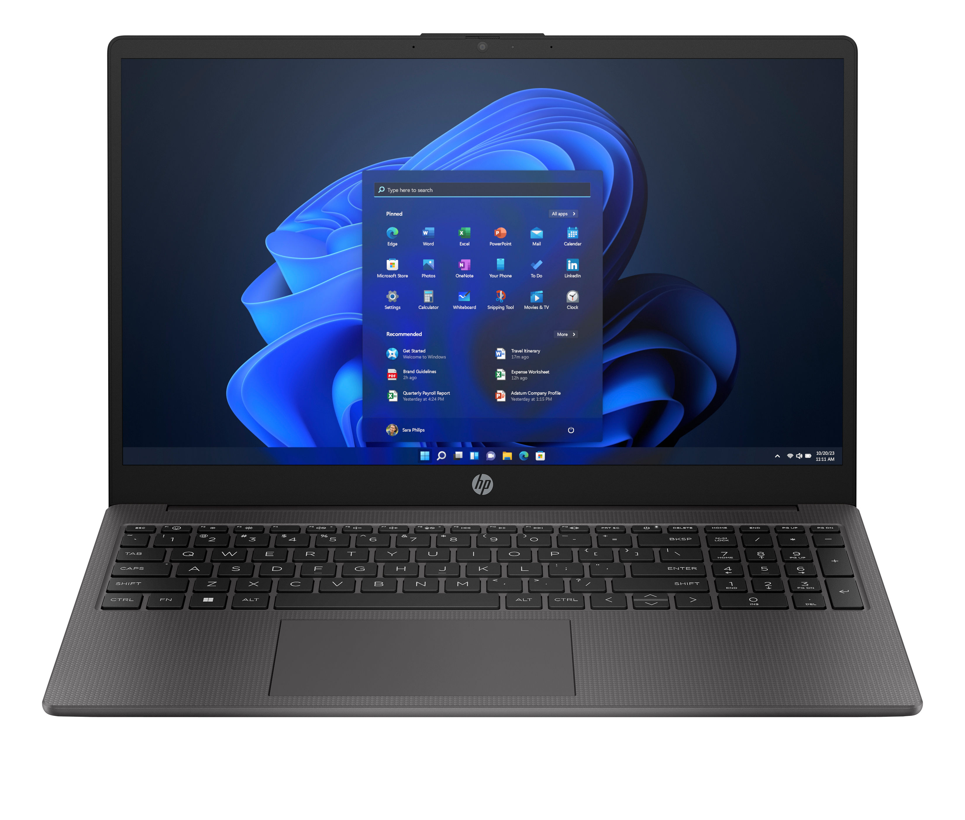 HP 255 G10 AMD Ryzen™ 5 7530U Laptop 39.6 cm (15.6") Full HD 16 GB DDR4-SDRAM 256 GB SSD Wi-Fi 6 (802.11ax) Windows 11 Pro Black