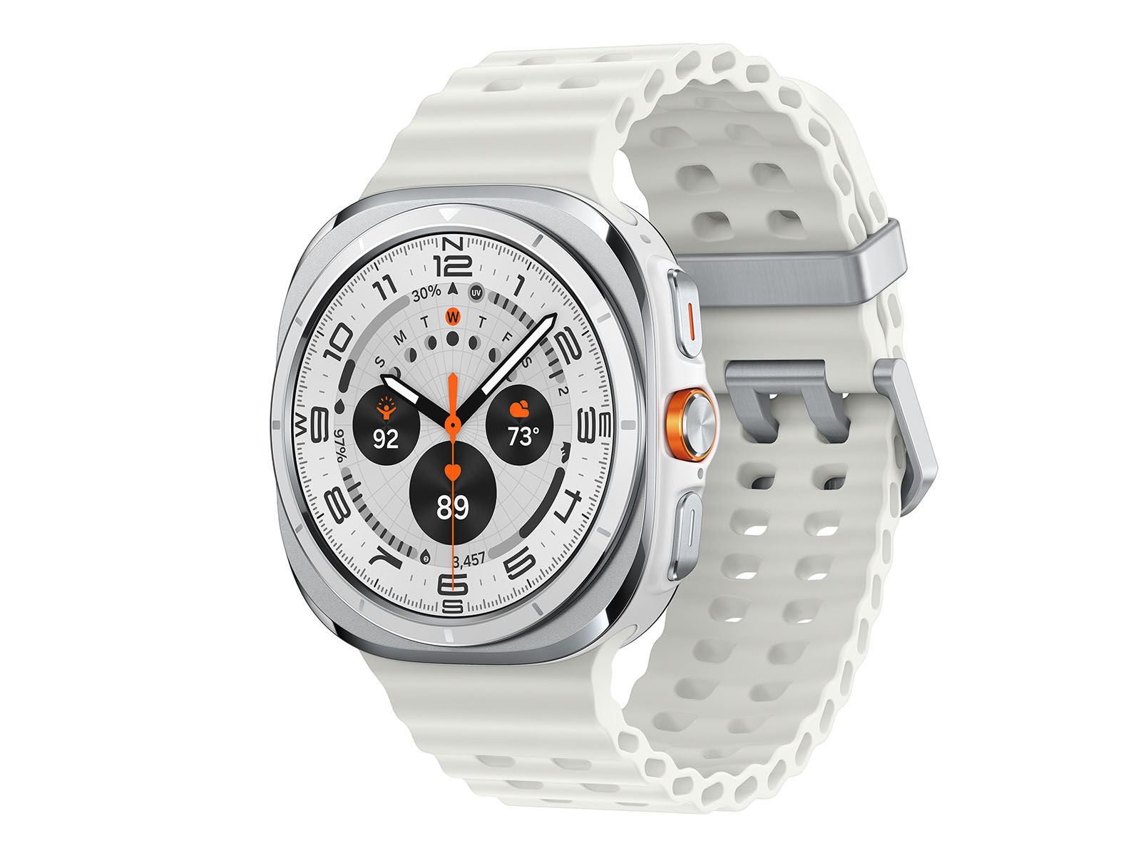 Samsung Galaxy Watch Ultra 3.81 cm (1.5") AMOLED 47 mm Digital 480 x 480 pixels Touchscreen 4G Titanium, White Wi-Fi GPS (satellite)