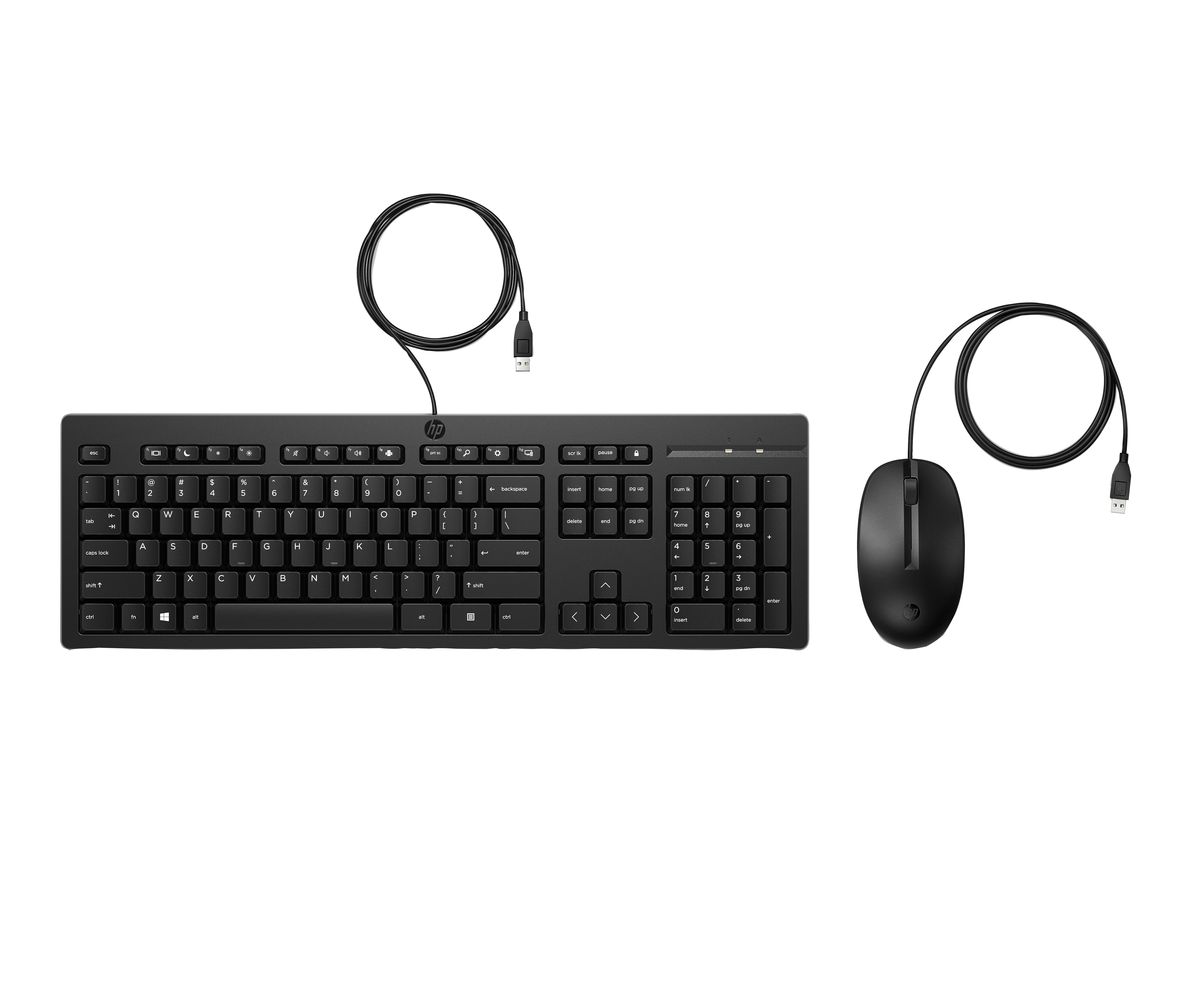 HP 225 WIRED MOUSE AND keyboard Mouse included USB Black