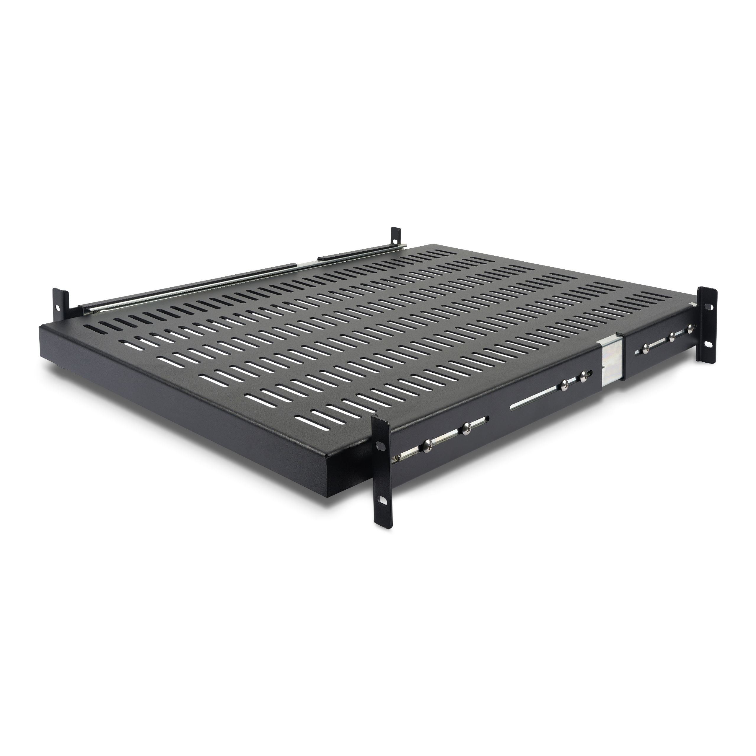 StarTech.com 2U Sliding Server Rack Mount Shelf - 20 to 30in Adjustable Mounting Depth - Vented - 50lb - Heavy Duty Universal 19” Rack Shelf for Equipment Rack - 24in Deep
