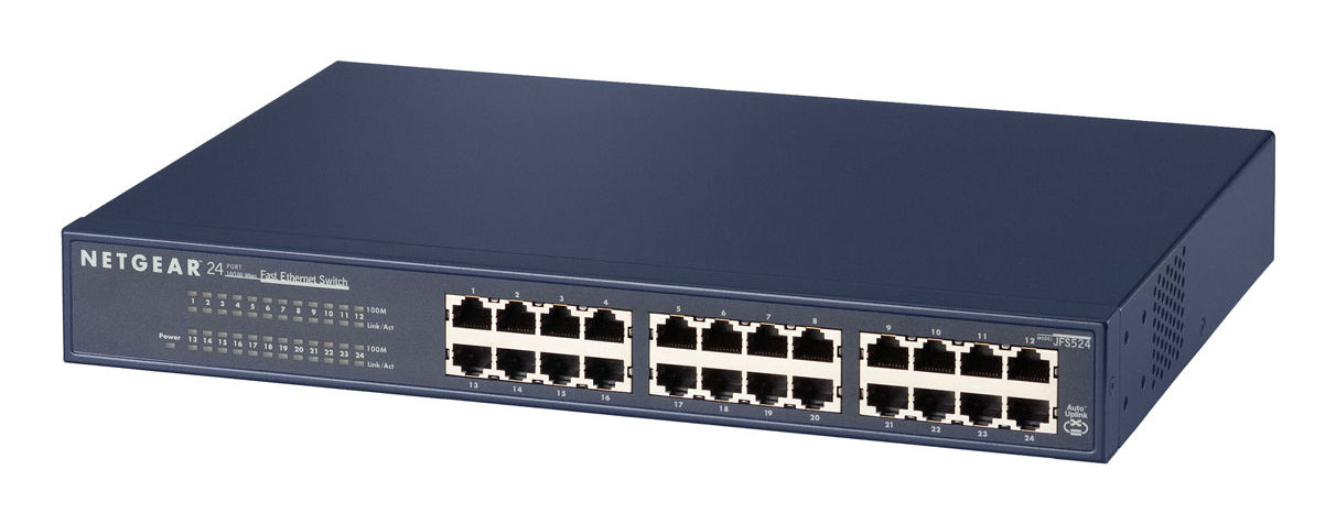 NETGEAR JFS524 Unmanaged Fast Ethernet (10/100) 1U Black