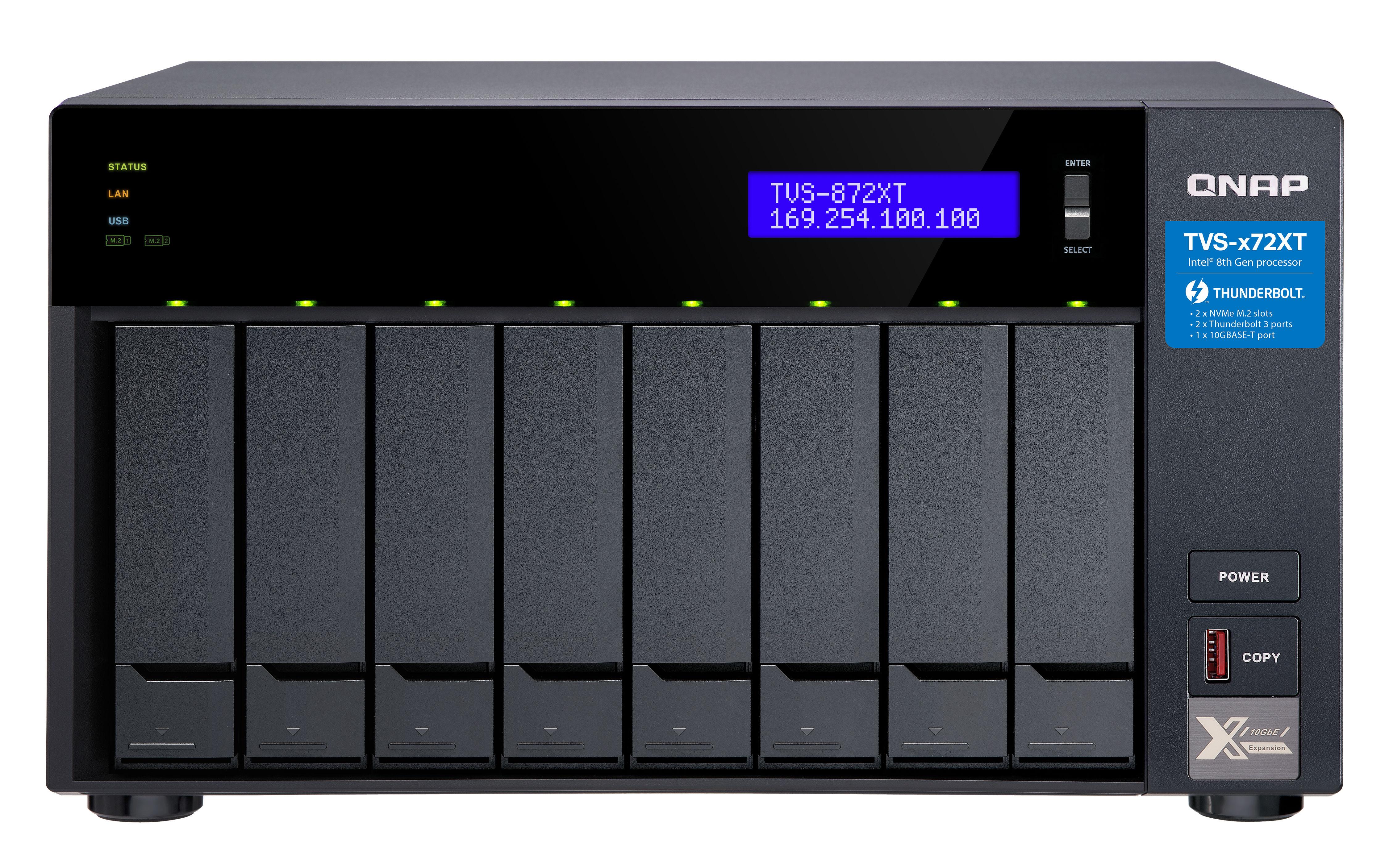 QNAP TVS-872XT NAS Tower Intel® Core™ i5 16 GB DDR4 0 TB QNAP QTS Black