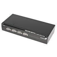 StarTech.com 4 Port USB Desktop with Audio Switching KVM switch Black