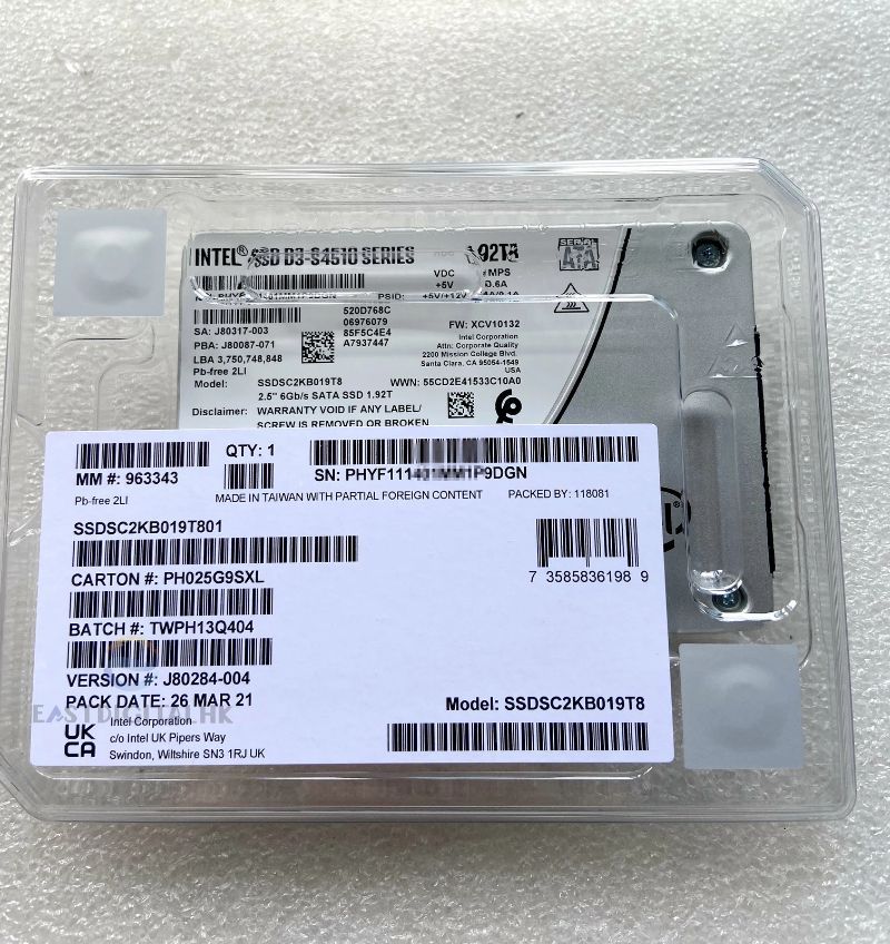 Intel D3-S4510 Series 1.92TB 2.5-inch SATA 6Gb/s Solid State Drive (TLC)