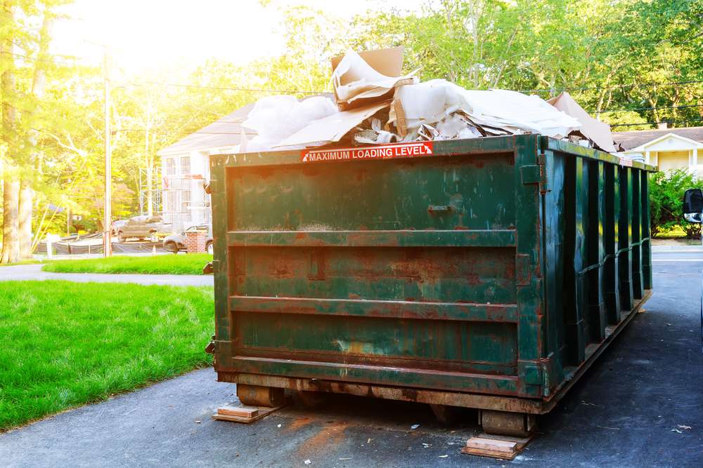 Worker with dumpster