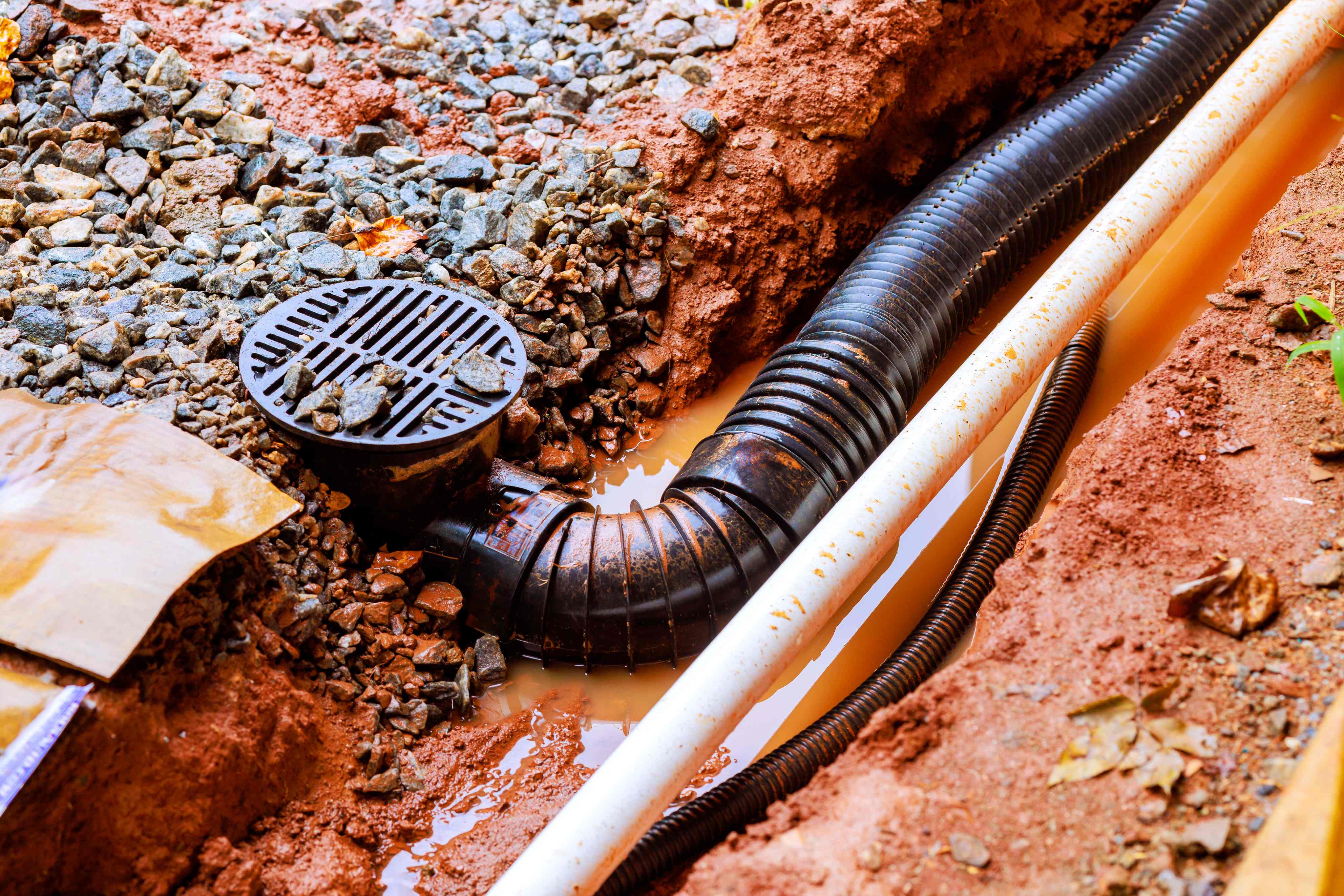 drainage-trench-used-for-communications-cables-is