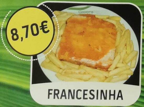 Greens - Servido Menu (Takeaway, Delivery) - Francesinha