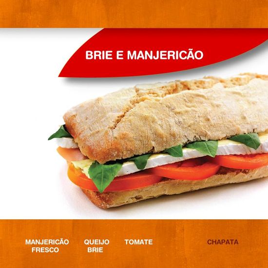 Vitaminas - Servido Menu (Takeaway, Delivery) - Sanduíche - Sugestão - Brie e Manjericão (vegetariana)+ Molho + Bebida