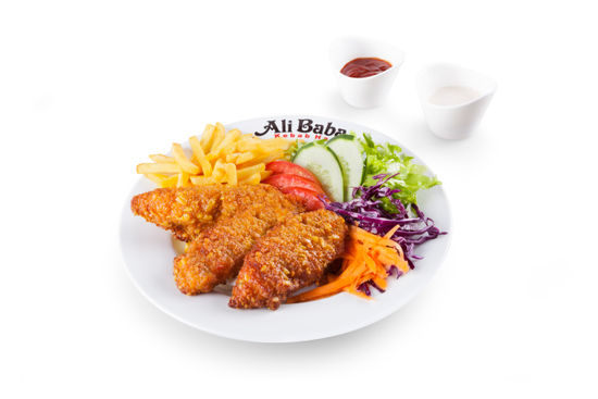 Alibaba Kebab Haus - Servido Menu (Takeaway, Delivery) - Crispy Chicken Prato