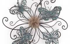 Flower and Butterfly Urban Design Metal Wall Decor