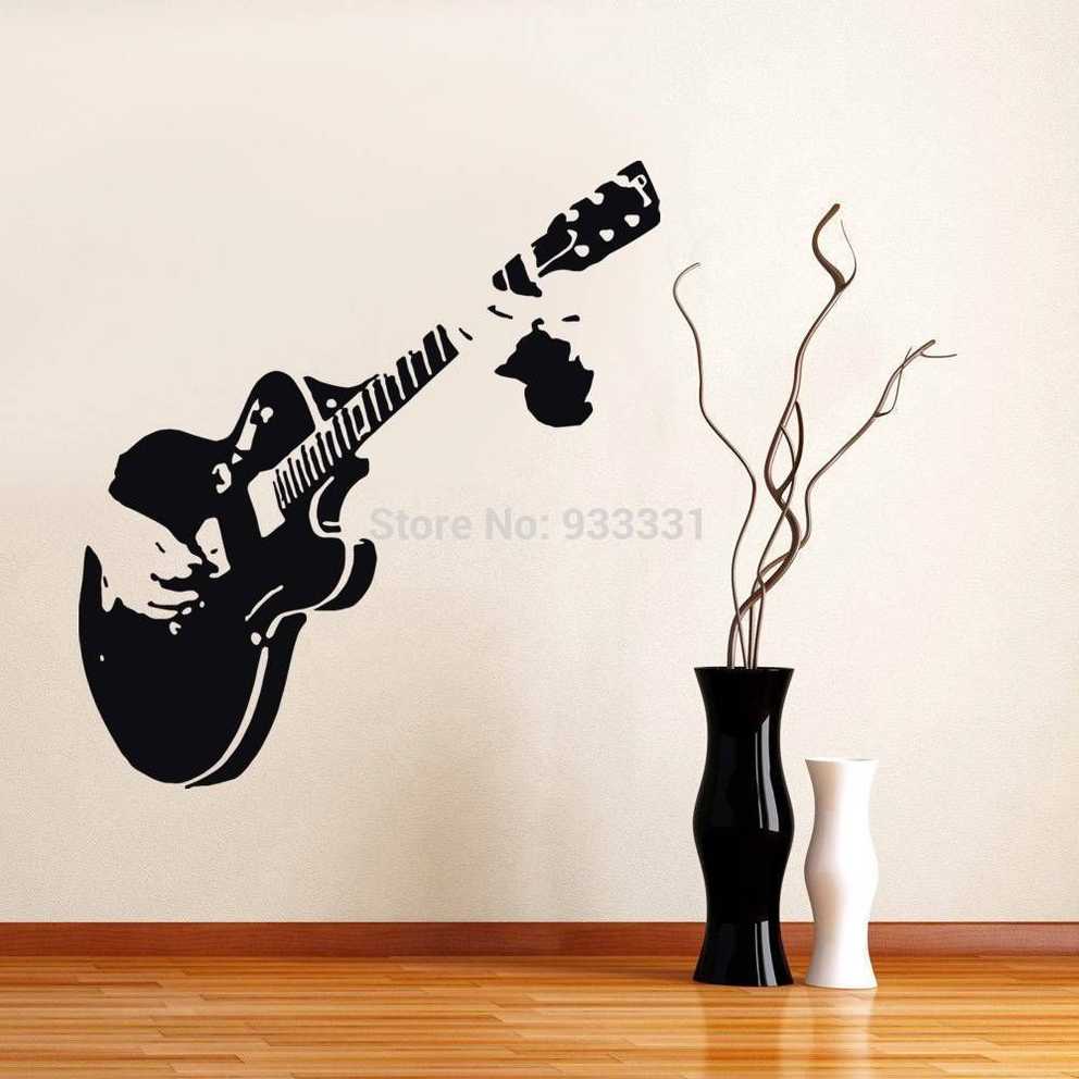 Chic Music Room Wall Ideas Silhouette Guitar Heads Music Music Regarding Newest Music Theme Wall Art (Gallery 3 of 30)
