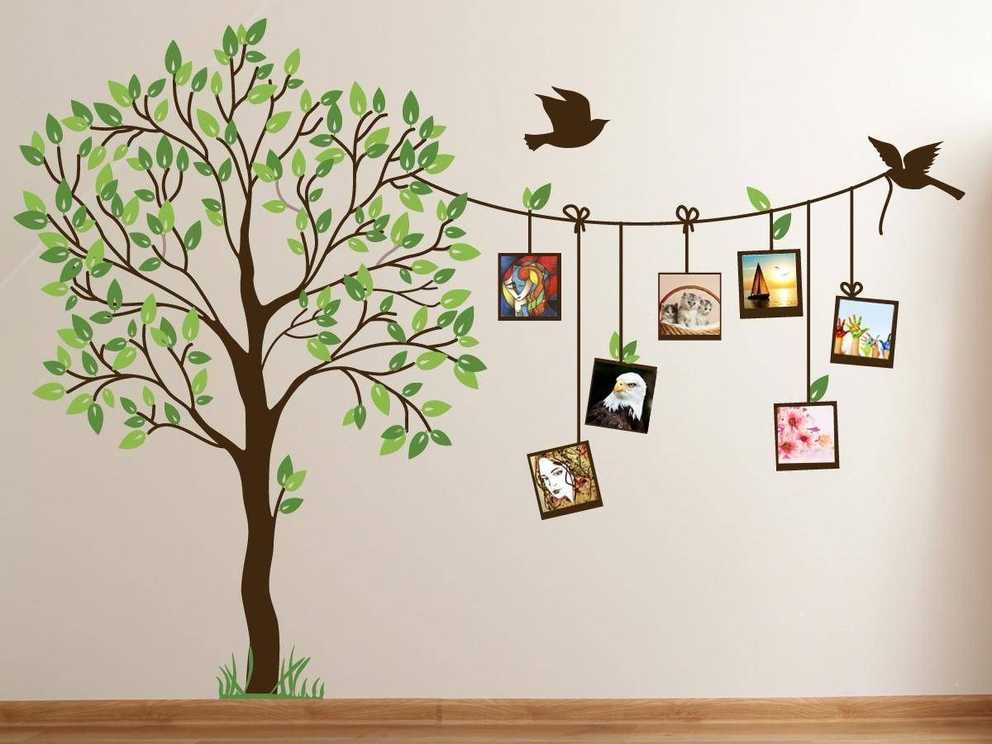 Cute Family Tree Wall Decal Paint For Bedrooms : Family Tree Wall Intended For 2017 Painted Trees Wall Art (Gallery 1 of 20)
