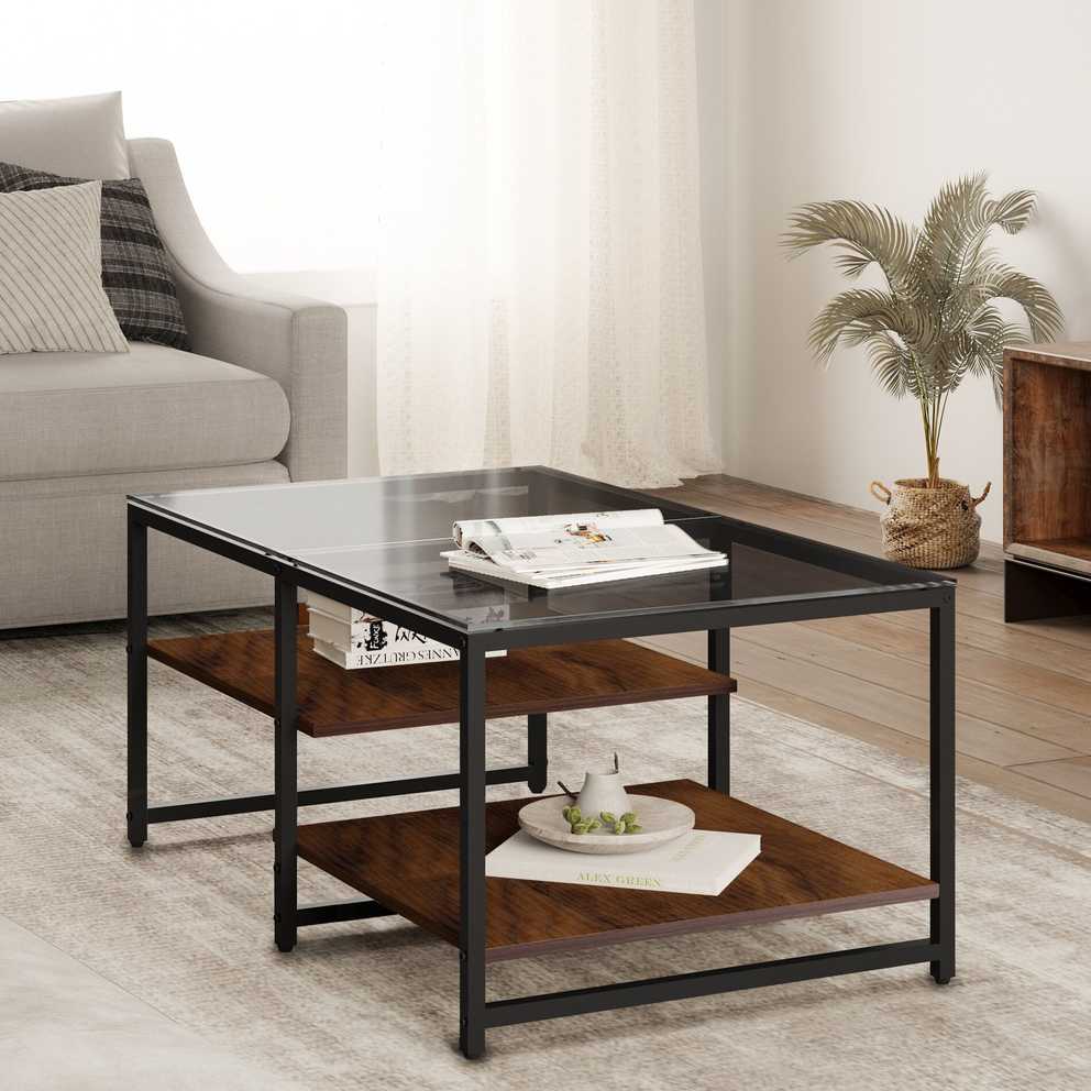 Featured Photo of Glass Coffee Tables With Storage Shelf