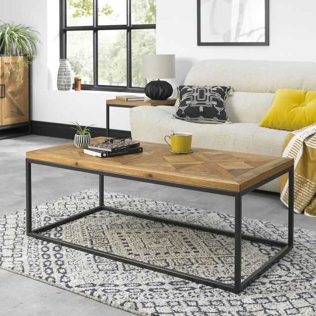 Indus Rustic Oak Coffee Table | Living Room Furniture – Bentley Designs Uk  Ltd With Rustic Oak And Black Coffee Tables (Gallery 1 of 20)