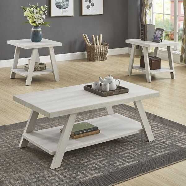 Off White Coffee Table Sets | Wayfair With Off White Wood Coffee Tables (Gallery 1 of 20)