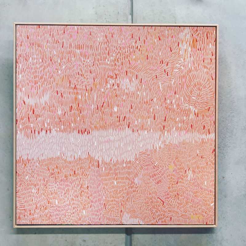 Pink Sky | 103cm X 103cm | Canvas Print | Oak Frame Intended For Current Pink Sky Wall Art (Gallery 20 of 20)
