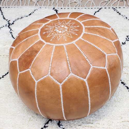 Gray Moroccan Inspired Pouf Ottomans (Photo 2 of 20)
