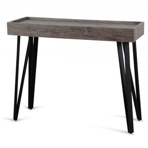 Oak Wood And Metal Legs Console Tables (Photo 8 of 20)