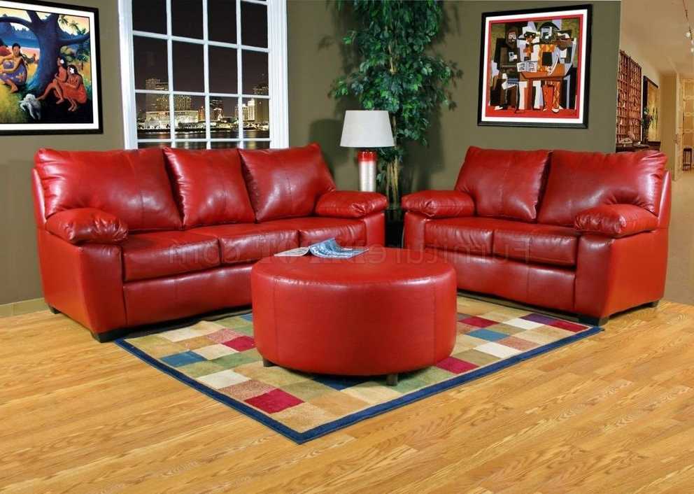 Featured Photo of Red Leather Couches And Loveseats