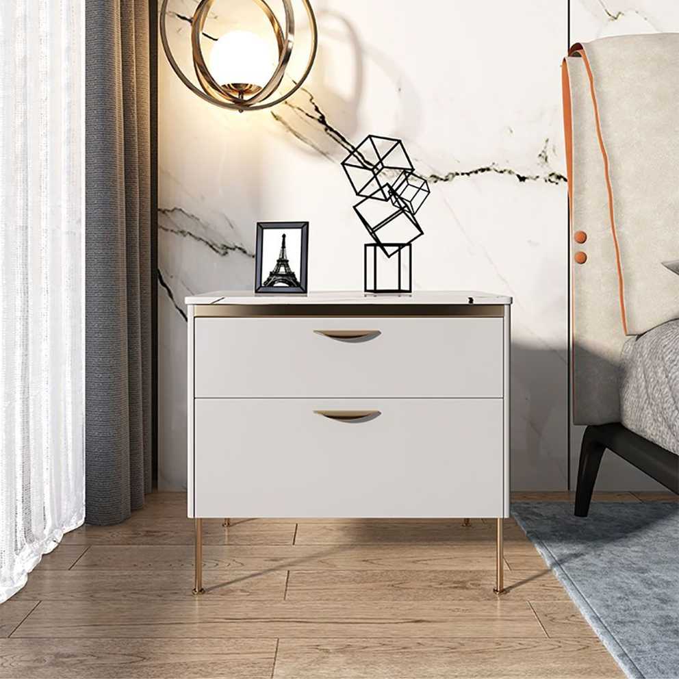 Featured Photo of White Lacquer 2 Drawer Desks