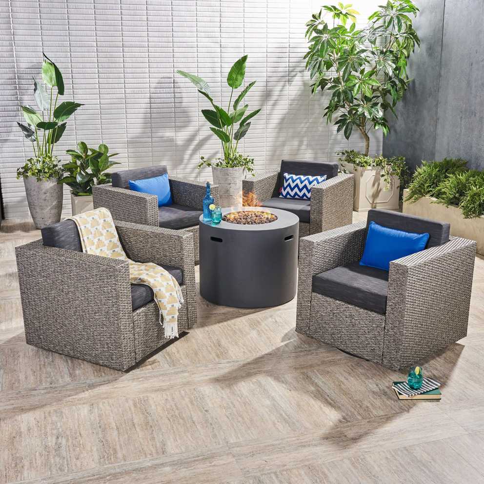 Featured Photo of Outdoor Wicker Gray Cushion Patio Sets