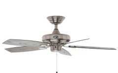 Brushed Nickel Outdoor Ceiling Fans with Light