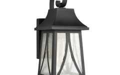 Emaje Black Seeded Glass Outdoor Wall Lanterns