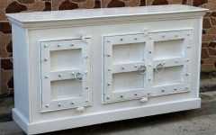 20 Collection of White Wash Carved Door Jumbo Sideboards